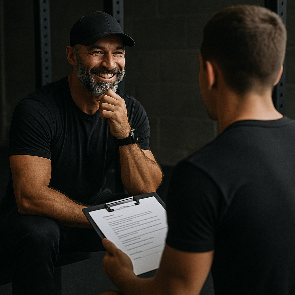 Coach consulting with client